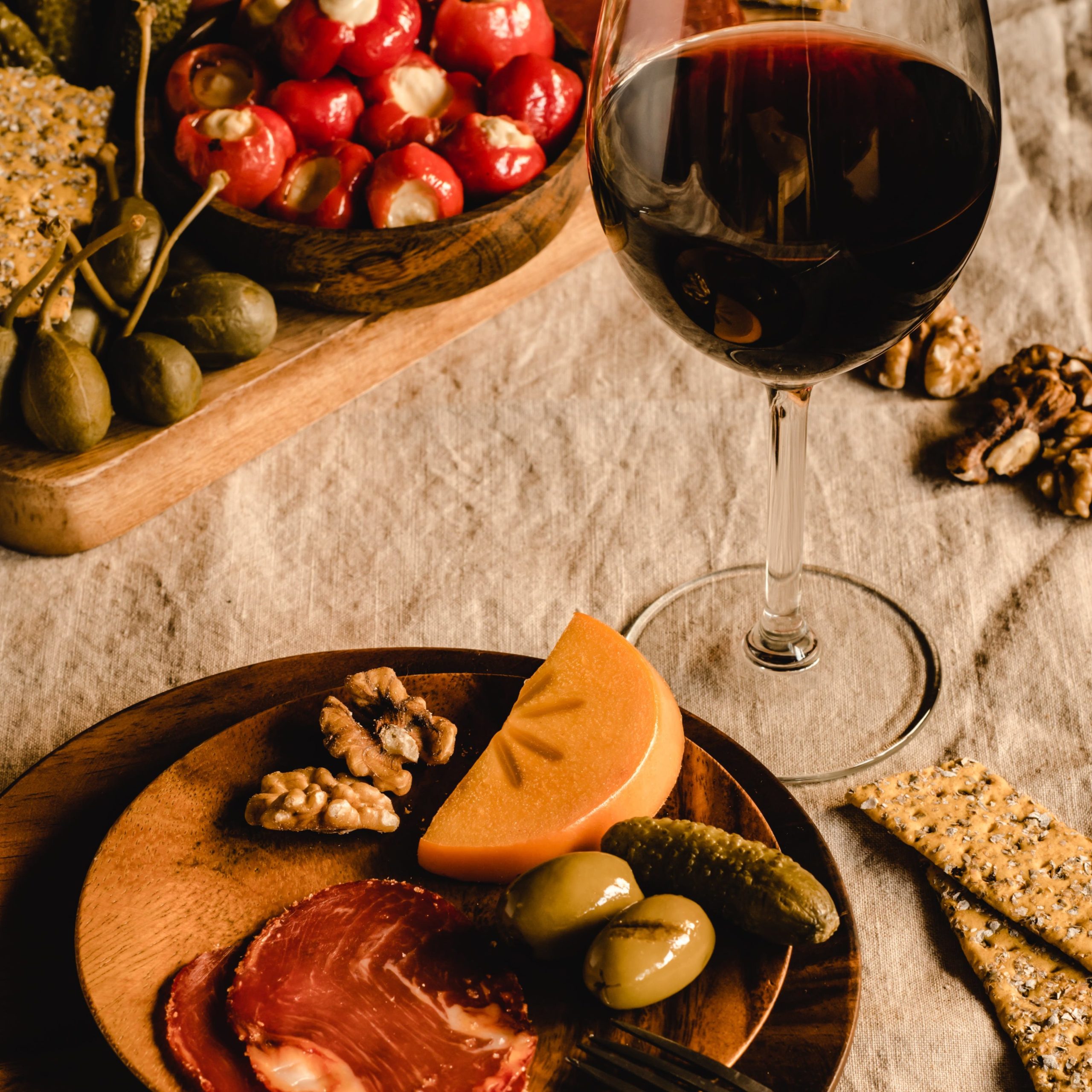 wine and charcuterie